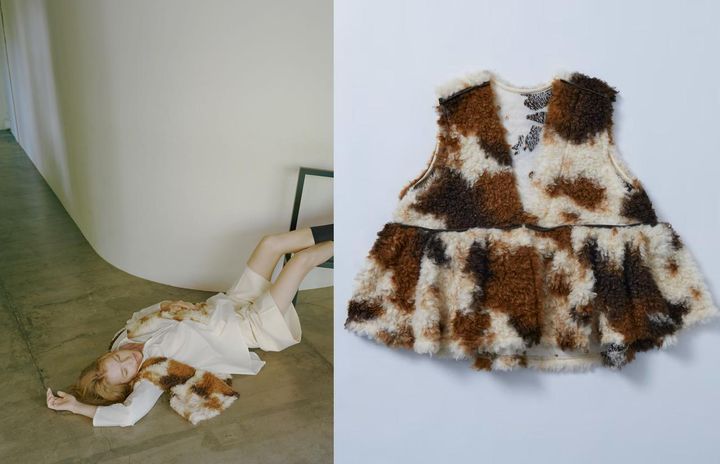 画像: 「フェイクファーギャザーベスト」￥16,500 出典：ファーストハンド