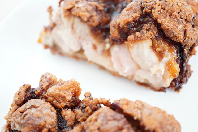 台湾フライドチキンの断面