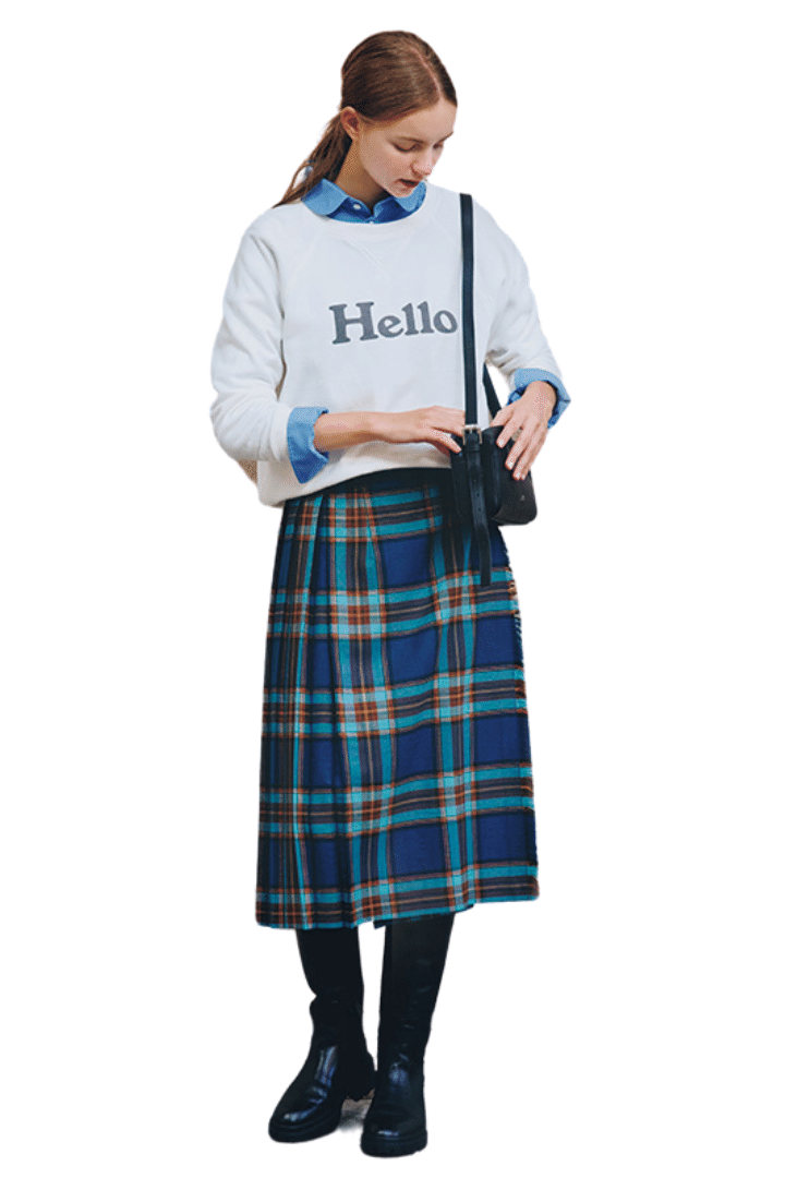 どう着こなす？チェック柄ラップスカートの着こなし6選