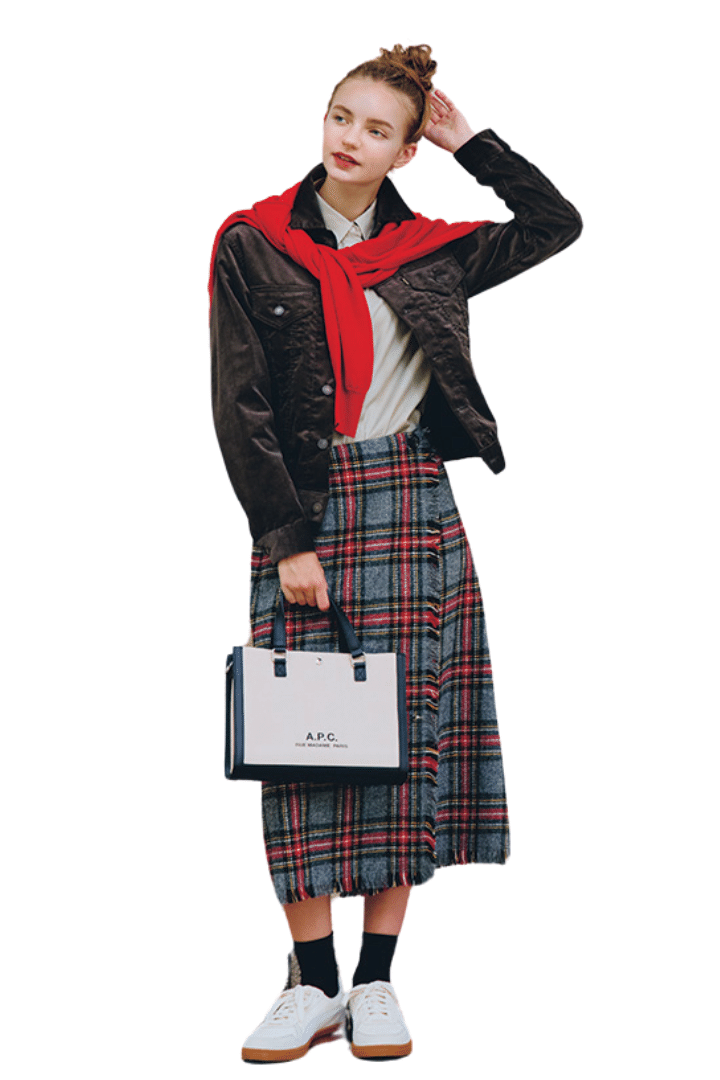 どう着こなす？チェック柄ラップスカートの着こなし6選