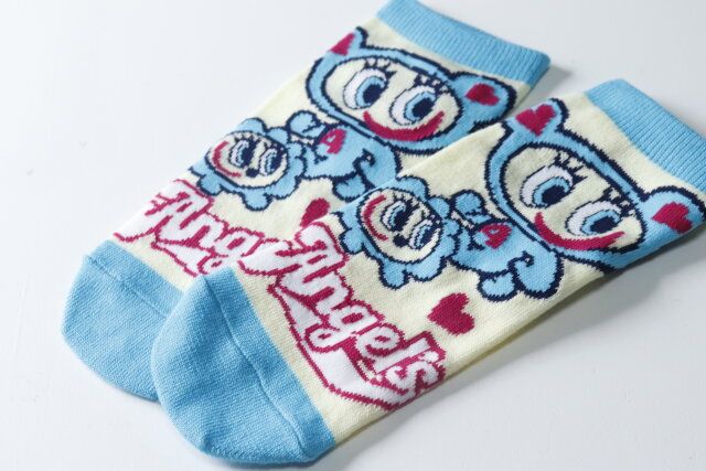 セリアの可愛いエンジェルブルー 靴下 22‐24cm ショート丈