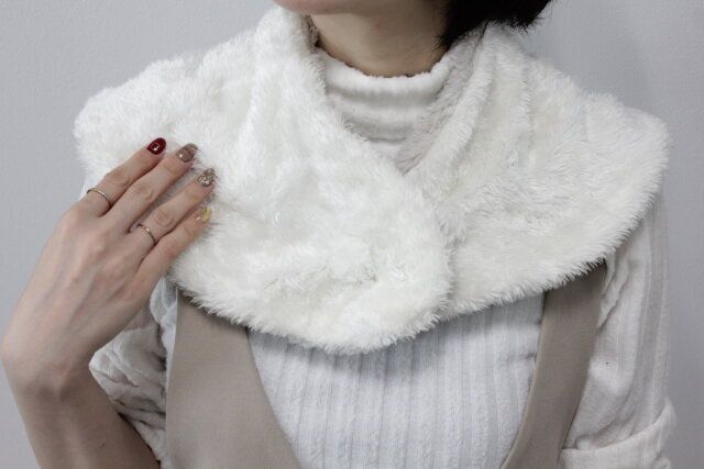 ダイソー スリーピングマフラー（リバーシブル） 使用例