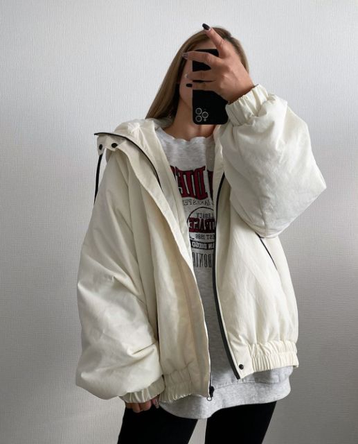ナイロンブルゾンを着たコーデ