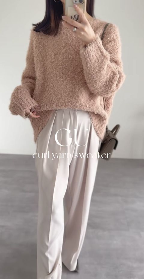 GUのピンクニット1