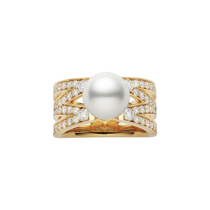 「M シグネチャー」リング（YG×アコヤ真珠×ダイヤモンド）￥1,430,000