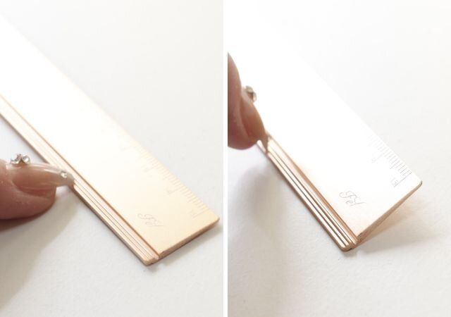 セリア アルミ定規 15cm 段差 つかみやすい