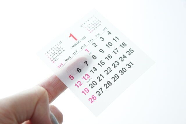 ダイソー 2025年カレンダー（ステッカー） サイズ感