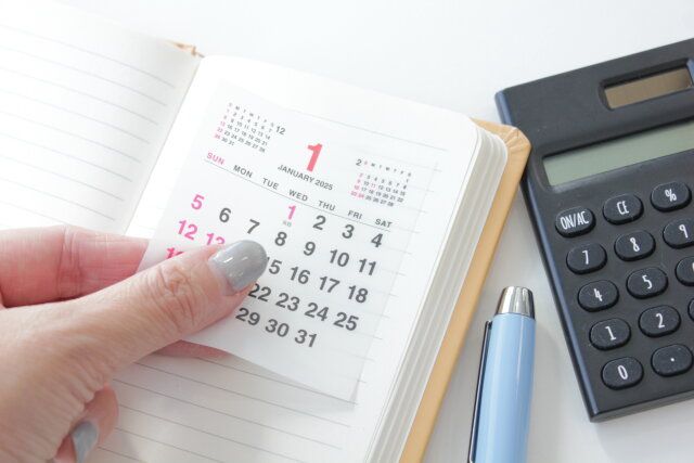 ダイソー 2025年カレンダー（ステッカー） 使用例