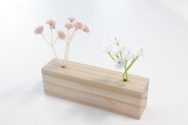 ダイソー 木製一輪挿し（2穴） 使用例