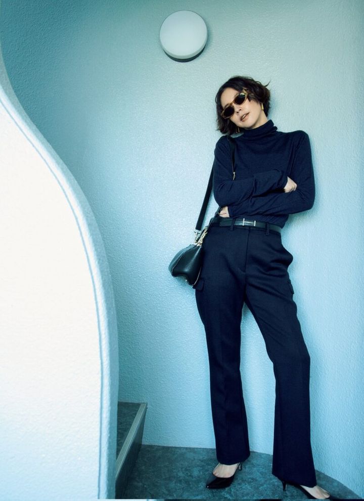 ネイビーのワントーコーデ