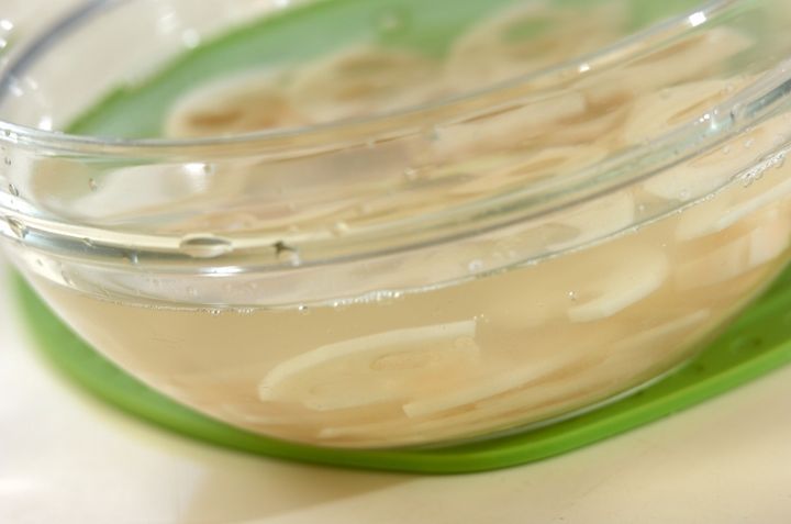 ニンジンとレンコンのタラコきんぴらの下準備2