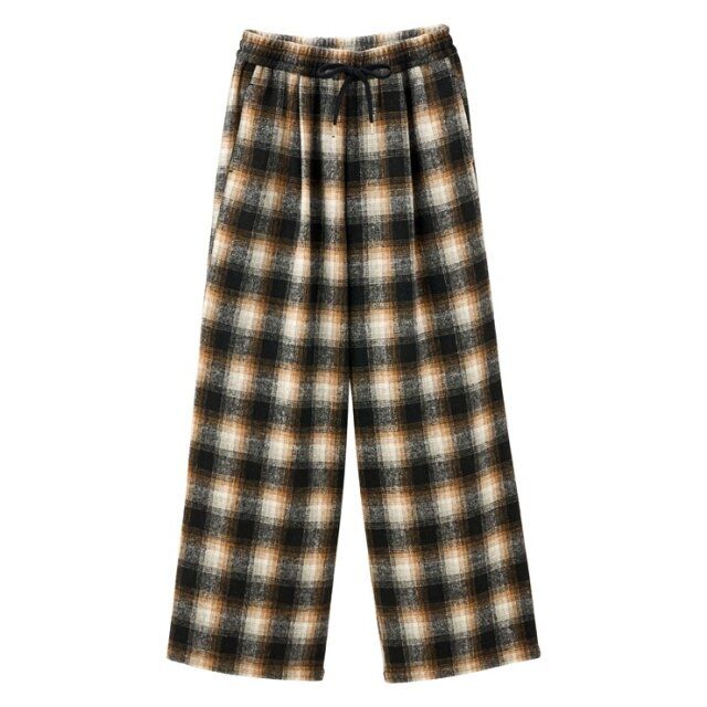 2024秋冬しまむらlunaオンブレーチェックワイドパンツ