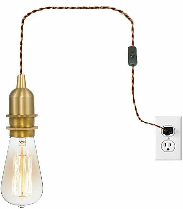 レトロ 電球別売り 1灯ペンダント コンセント式 (コード長さ1.8m) 