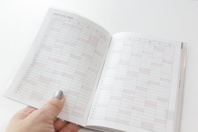 ダイソー A6ダイアリーマンスリー＆週間バーチカル イヤープラン