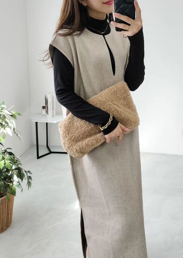 ストレッチリブタートルネックT