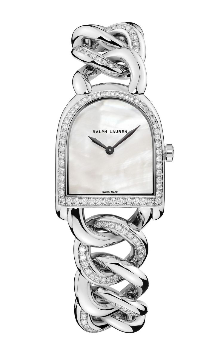 「スティラップ プティット リンク マザー・オブ・パール」SS×ダイヤモンド、ケース径23.3mm×27mm ￥000,000