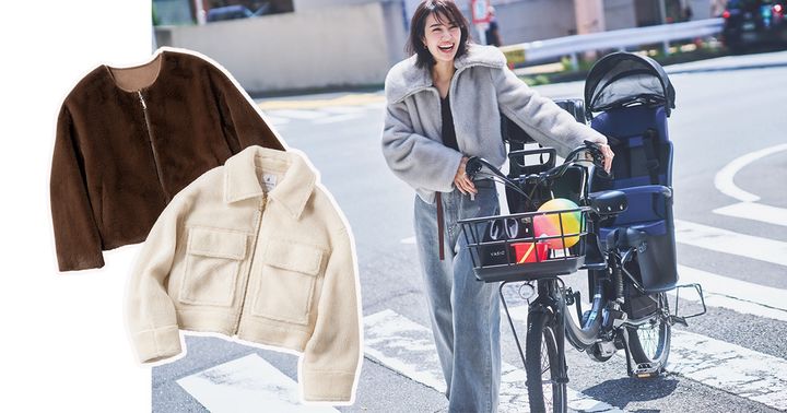 ショート丈のファー＆ボアアウター