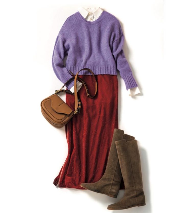 きれい色のスカートコーディネイト