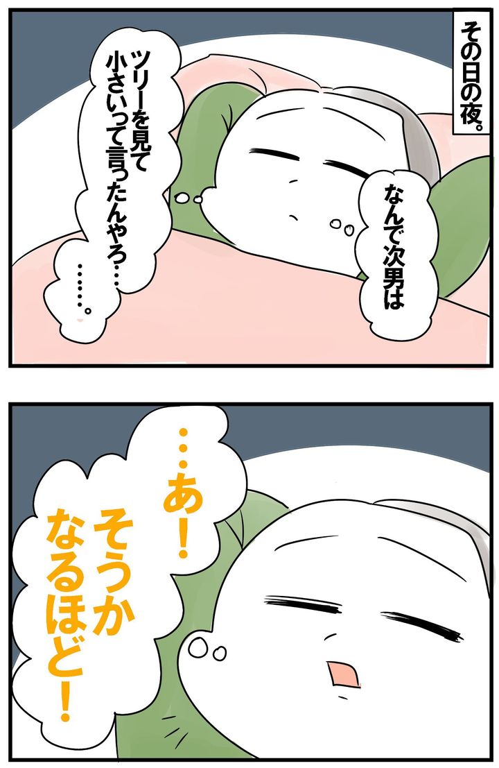 その日の夜、次男の言葉の意味に気づき、「なるほど！」となりました。