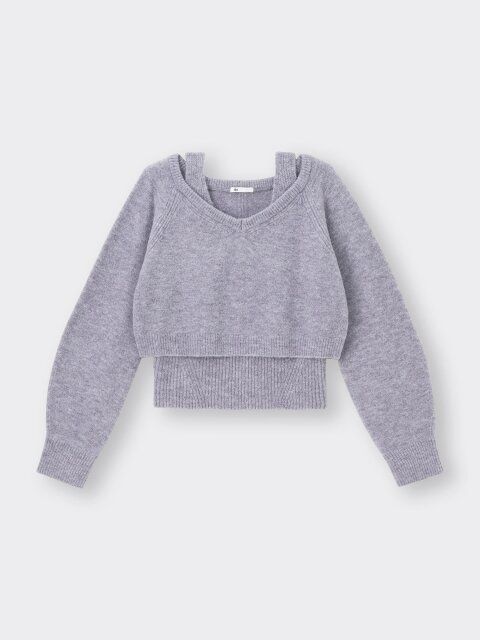 2024guレディース2ピースパフィータッチセーター