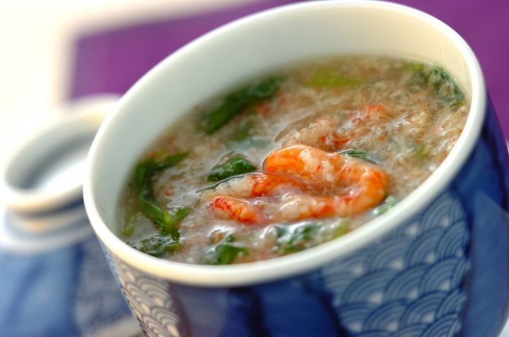 カニとミツバのあんかけ茶碗蒸し