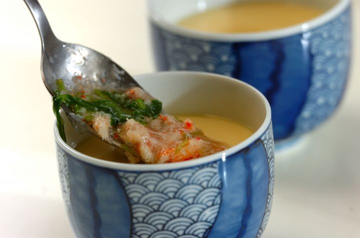 カニとミツバのあんかけ茶碗蒸しの作り方3