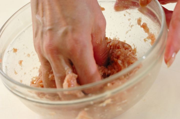 レンコン入りつくね丼の作り方1