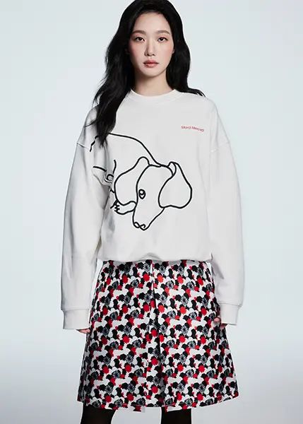 新品　Mardi Mercredi ダックス　イラスト スウェット　コラボ ko-mardi-t0016-m.jpg