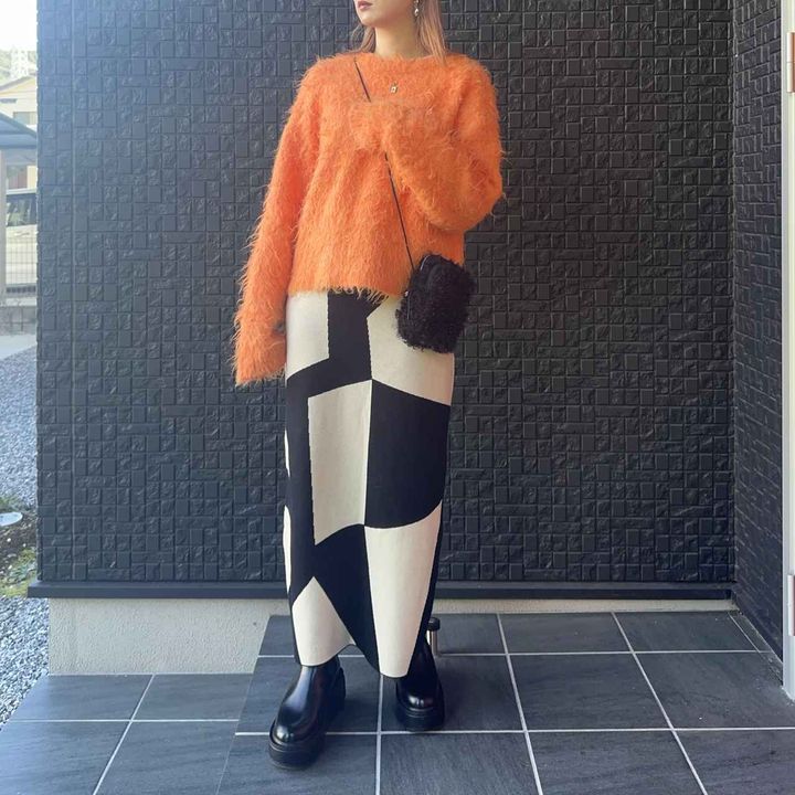 画像1: 柄スカート