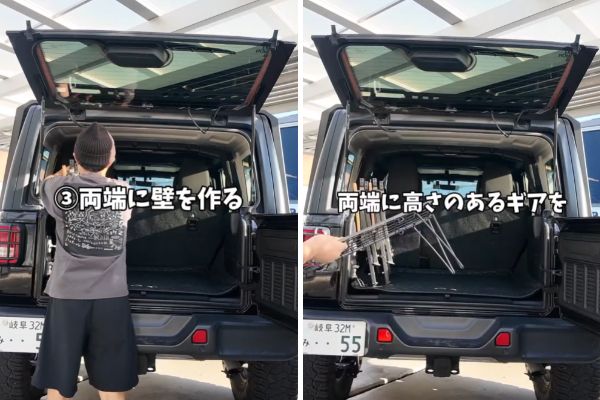 「まるでテトリス」車中泊にも使える！ギアを隙間なく積み込むテクニックが天才すぎる…！