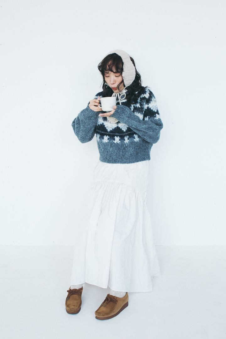 ノルディックセーターコーデ2選。シンプルに着てサマになる！【FUDGE FRIEND おしゃれさんの毎日コーディネート｜UMI】