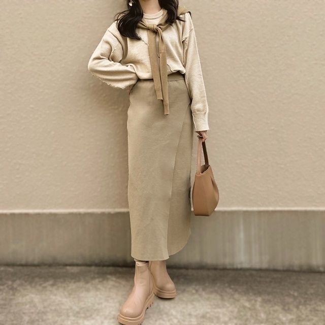 しまむら「スポンジニットナロースカート」