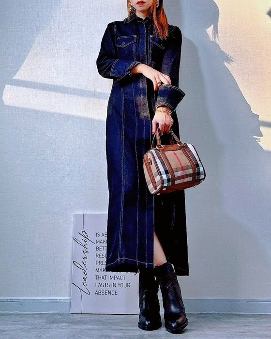 ZARA「ZWコレクションデニムロングワンピース」