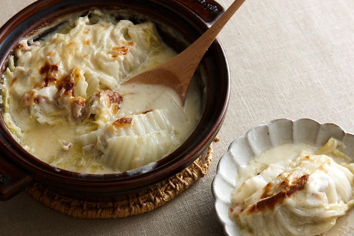 白菜と豚肉のミルフィーユグラタン