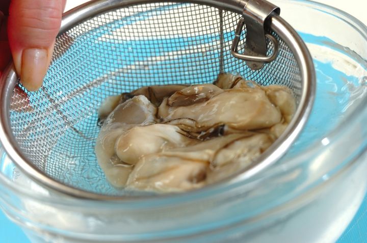 カキの佃煮だし茶漬けの下準備1