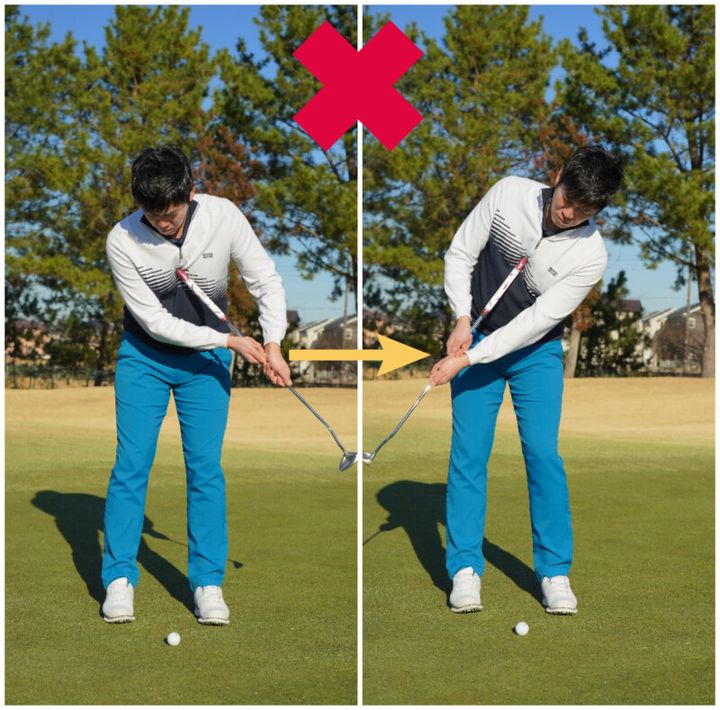 クロスハンドグリップのパットの基本3つ！「腕と体を一体化させて…」とコーチが解説