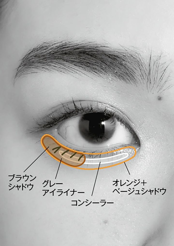 涙袋と響き合うグレーの描きまつ毛