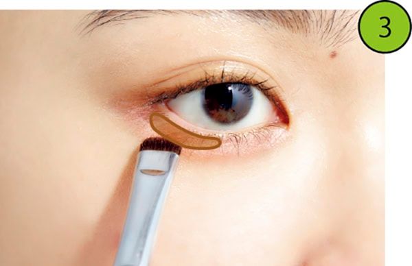 3.明るいブラウンで影作り