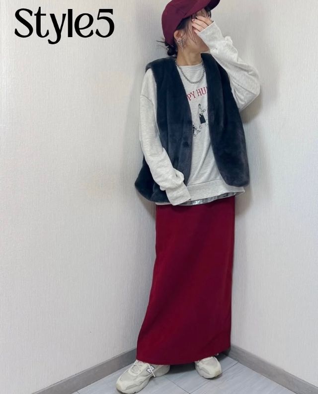 リブキモウナロースカート