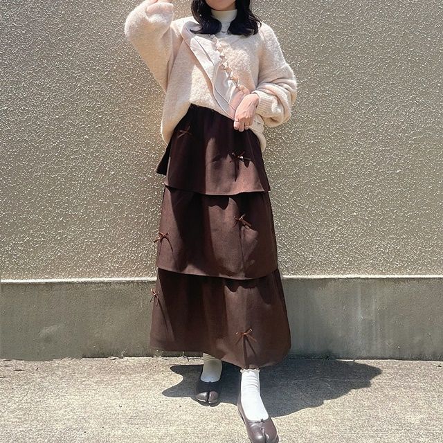 しまむら「リボンティアードスカート」