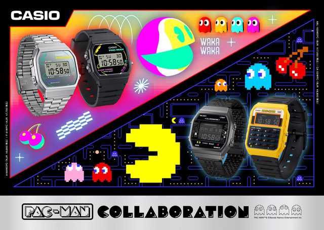 カシオ×「パックマン」デジタルウオッチ4種