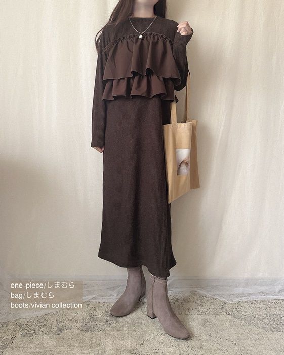 しまむら「ビスチェリブワンピース」