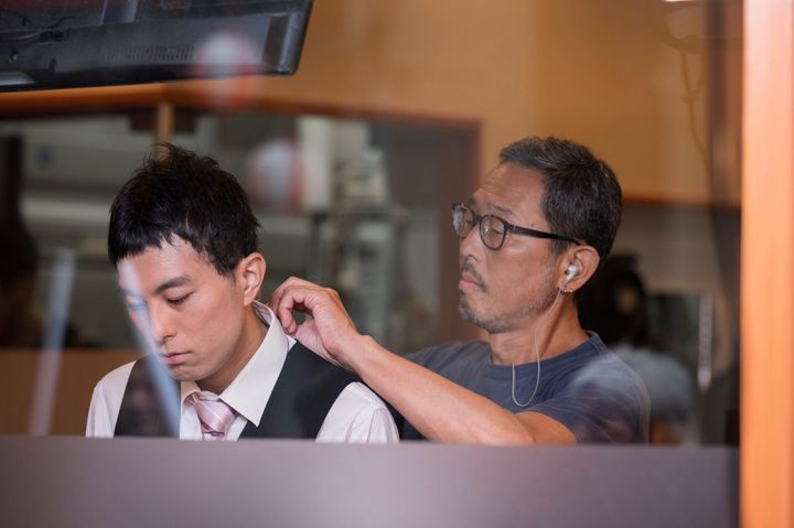 「料理も人も大切にするいい現場だと感じました。料理おいしかったです！」お客さん役で出演した中山博道さん（左）。