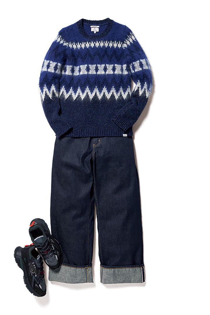 冬コーデ用に1枚あると超便利！ノルディック柄のニット×デニムのコーデ5選