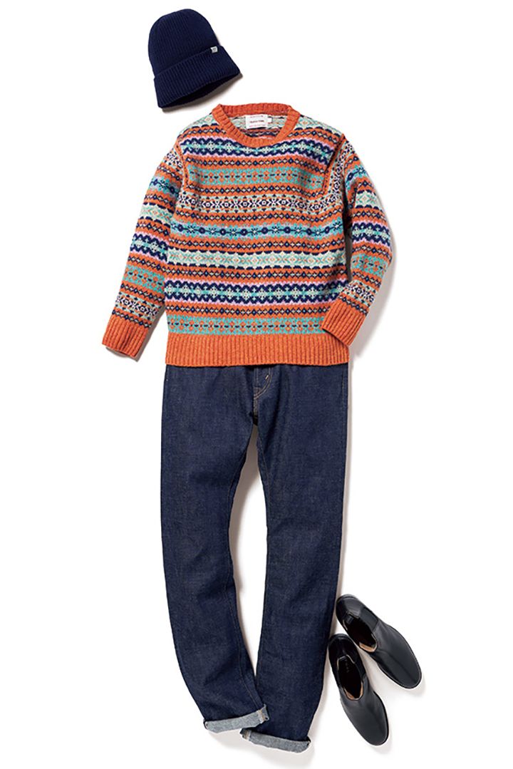 冬コーデ用に1枚あると超便利！ノルディック柄のニット×デニムのコーデ5選