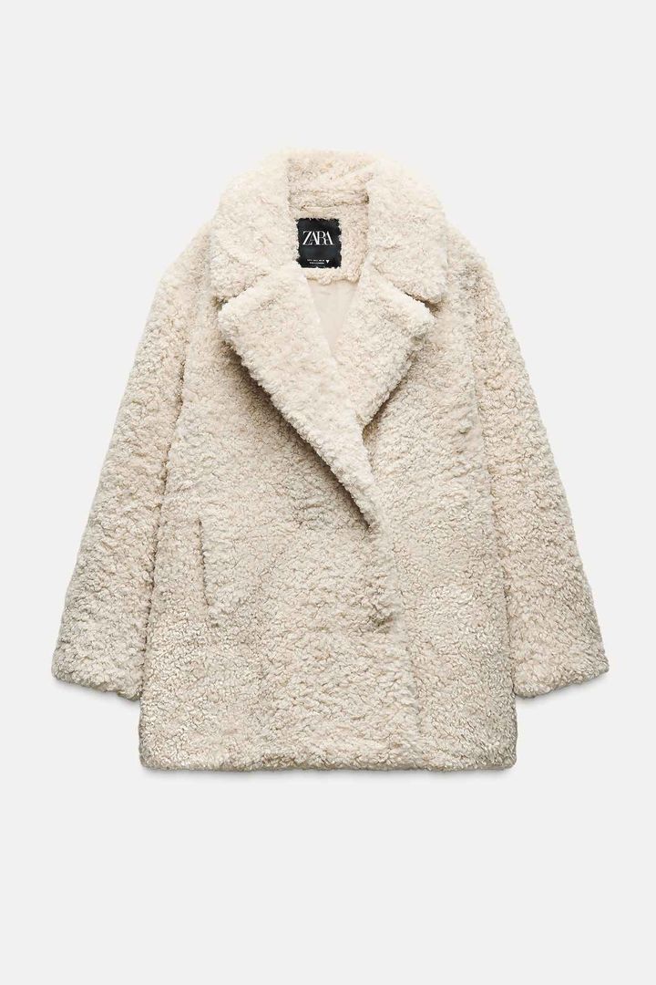 タグ付き　ZARA ファーコート　ホワイト　白 タグ付き ZARA ファーコート ホワイト 白（ファーコート