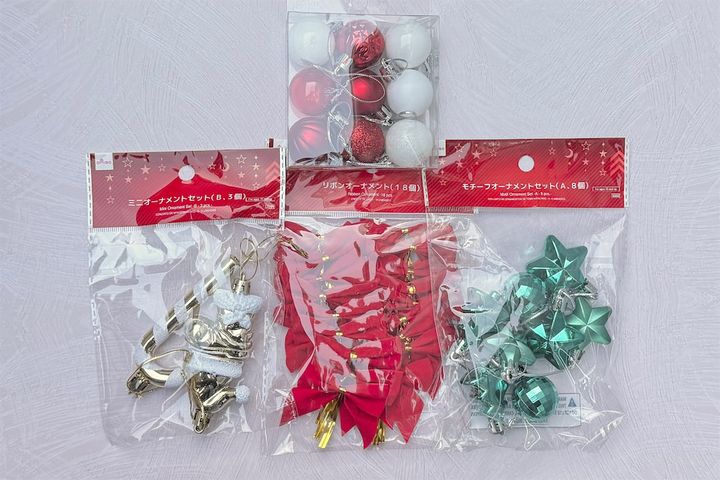 ダイソーで購入したクリスマスボトルの材料