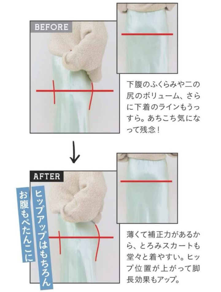 シームレスガードルのビフォアアフター
