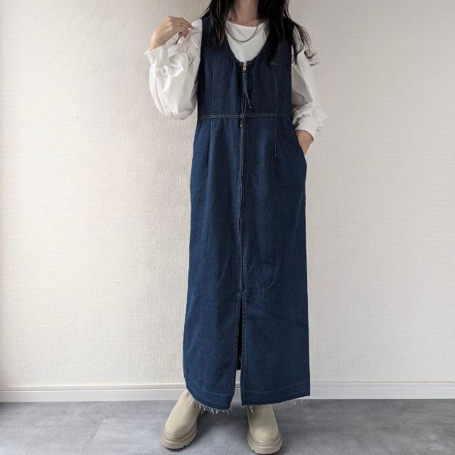 2WAYデニムジャスカを着たコーデ