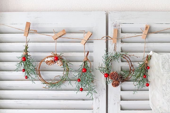 クリスマスガーランド作り